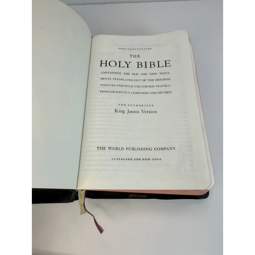 Vintage KJV Holy Bible Red Letter Master-Art Edition World Leather Indexed